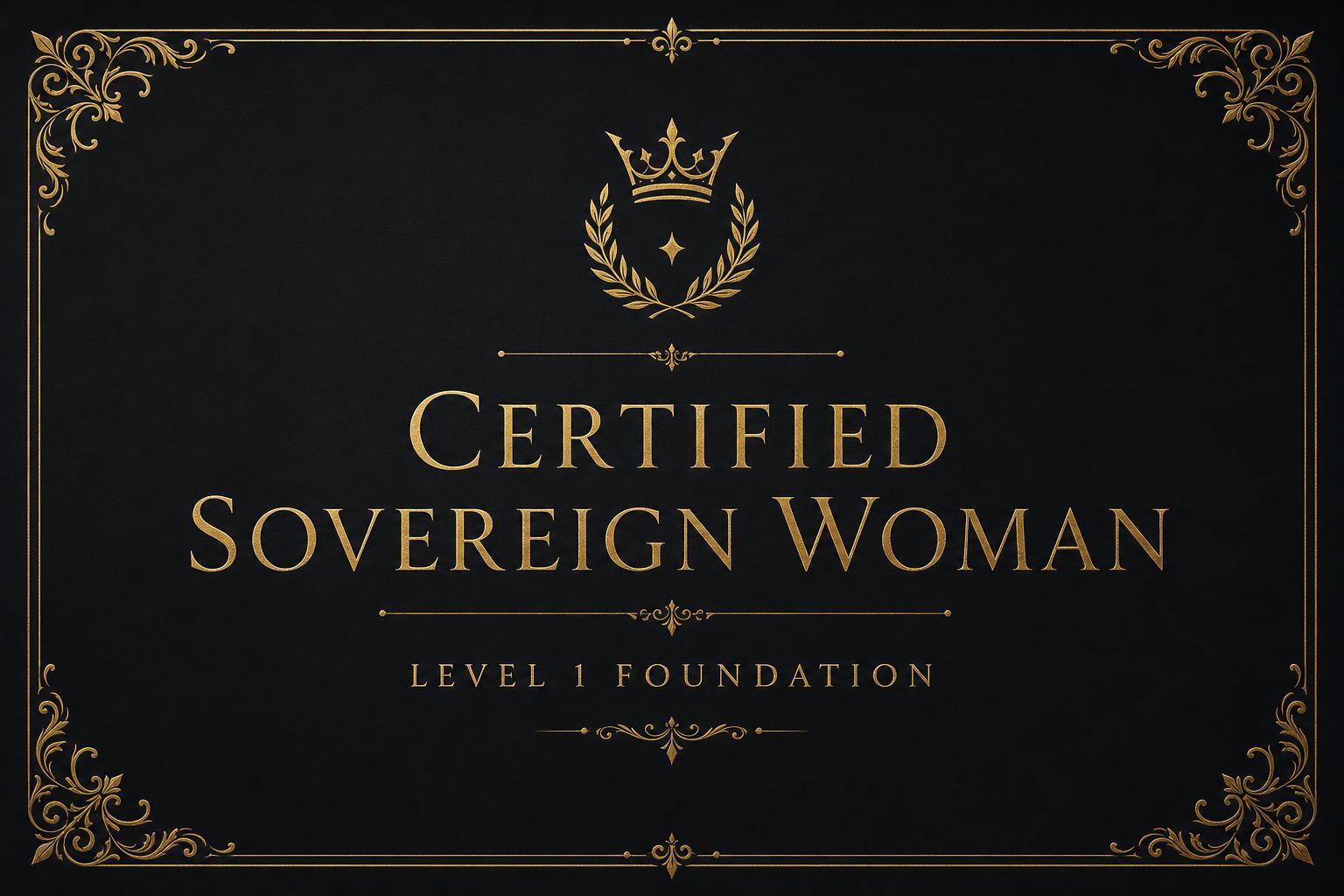 Certified Sovereign Woman certificate